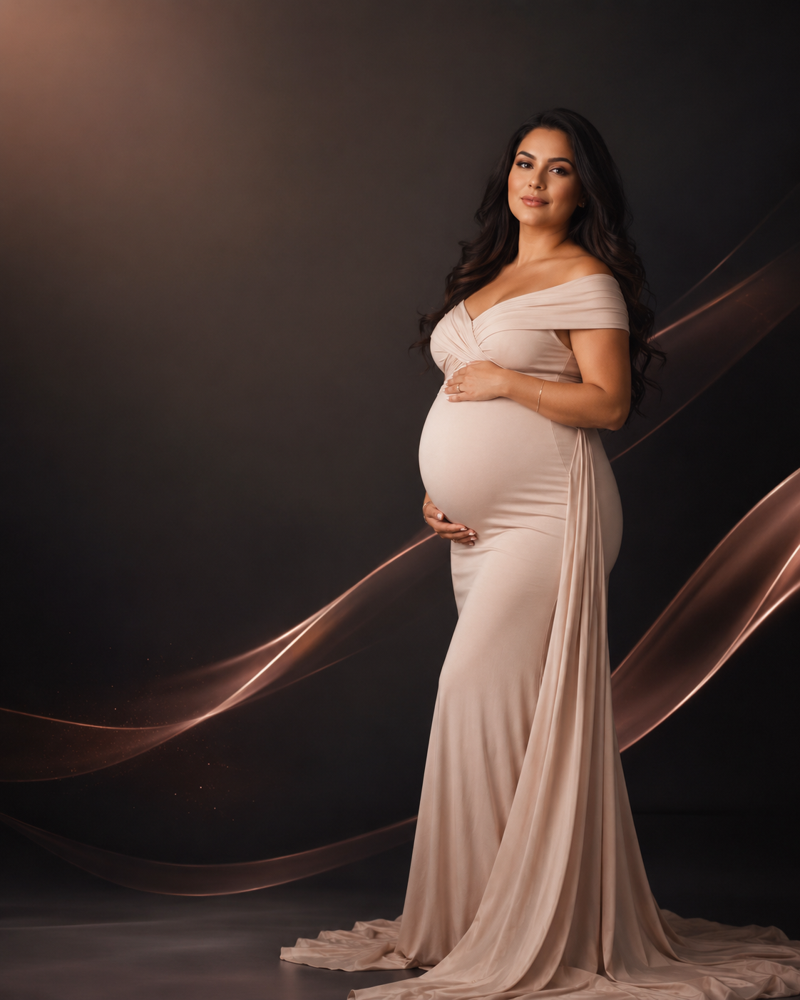 Pregnant woman in elegant dress