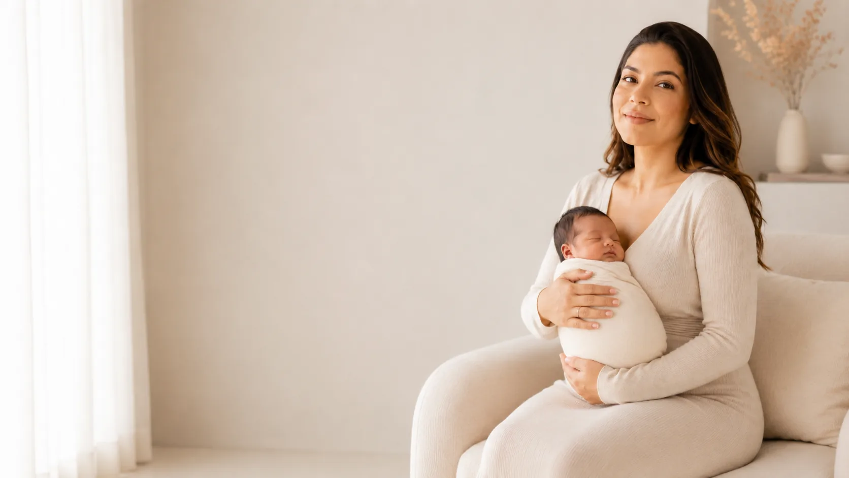 Mom with newborn baby